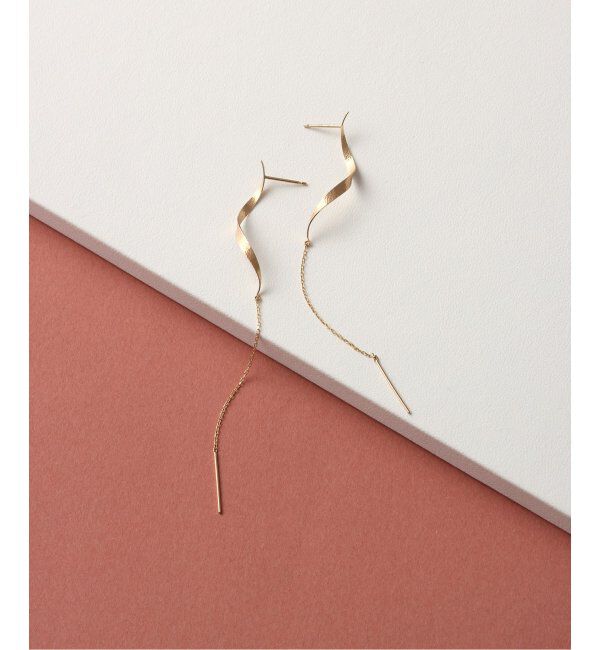 Lilas by Spick&Span「テクスチャーツイストチェーンピアス K10（両耳）」|ピアス|