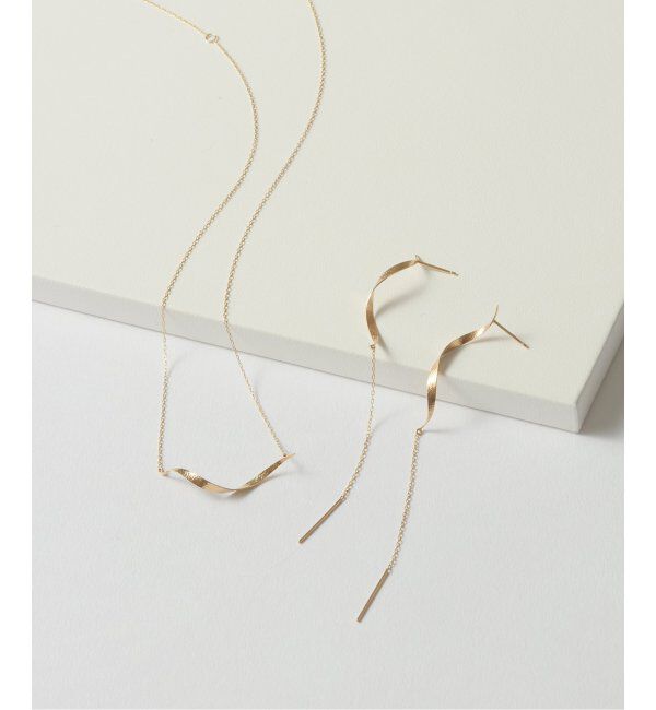 Lilas by Spick&Span「テクスチャーツイストチェーンピアス K10（両耳）」|ピアス|