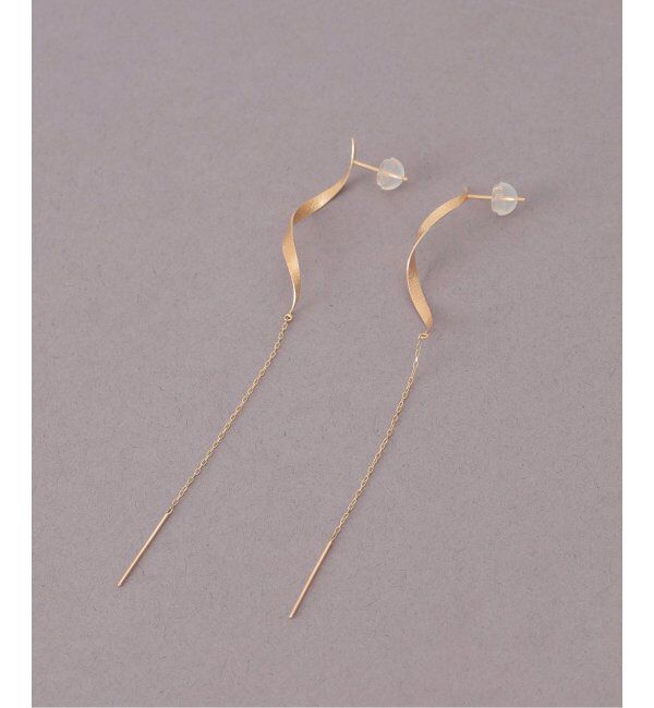 Lilas by Spick&Span「テクスチャーツイストチェーンピアス K10（両耳）」|ピアス|