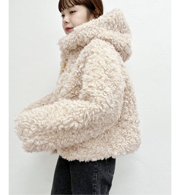 U by SPICK&SPAN「カールフェイクファーショートダッフル」|ダッフルコート|