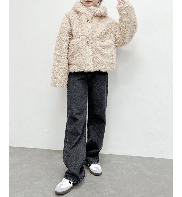 U by SPICK&SPAN「カールフェイクファーショートダッフル」|ダッフルコート|