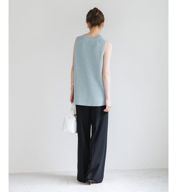 NOBLE「《追加》【洗える】エステルツイルストレッチスラックスパンツ7」|スラックス|