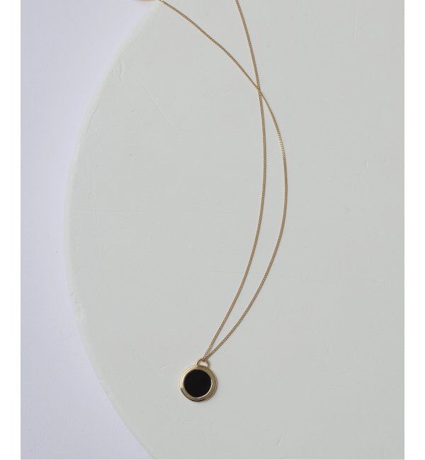 Lilas by Spick&Span「《WEB限定》スライスオニキスサークルネックレス K10」|ネックレス|ゴールド