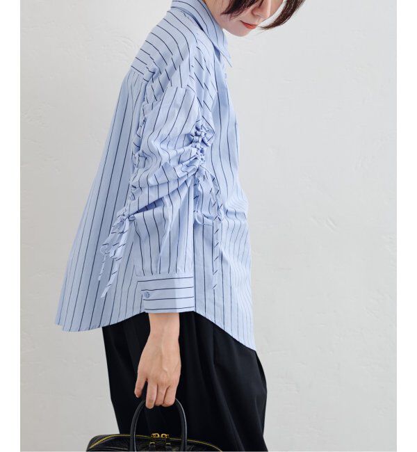 U by SPICK&SPAN「ギャザースリーブシャツ」|シャツ・ブラウス|