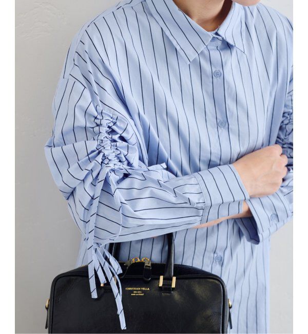 U by SPICK&SPAN「ギャザースリーブシャツ」|シャツ・ブラウス|