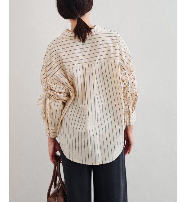 U by SPICK&SPAN「ギャザースリーブシャツ」|シャツ・ブラウス|