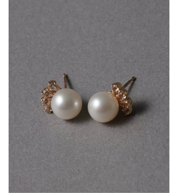 Lilas by Spick&Span「7mmパール*ホワイトトパーズピアス K10（両耳）」|ピアス|ゴールド