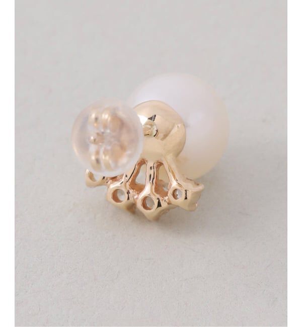 Lilas by Spick&Span「7mmパール*ホワイトトパーズピアス K10（両耳）」|ピアス|