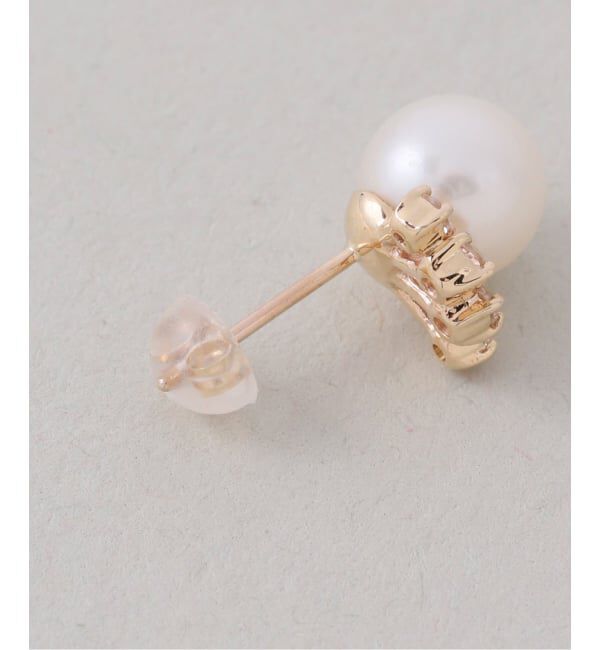 Lilas by Spick&Span「7mmパール*ホワイトトパーズピアス K10（両耳）」|ピアス|