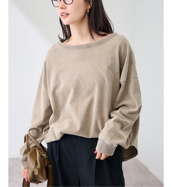 FRAMeWORK「ウェットオゾン加工L/Tee」|Tシャツ・カットソー|ベージュ