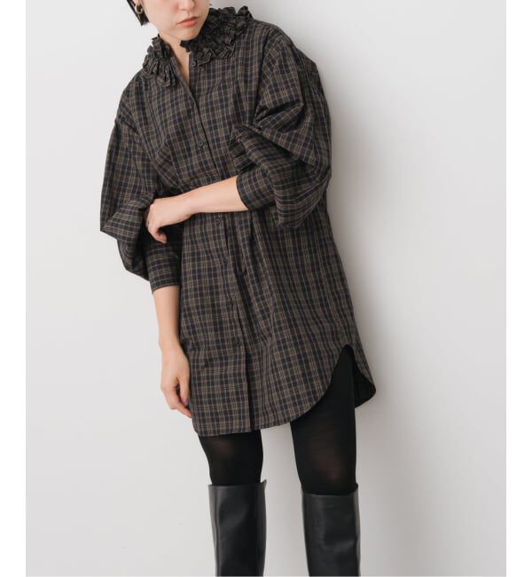 Spick and Span「《WEB限定追加》crinkle crinkle crinkle 別注 frill coller shirts*」|シャツ・ブラウス|