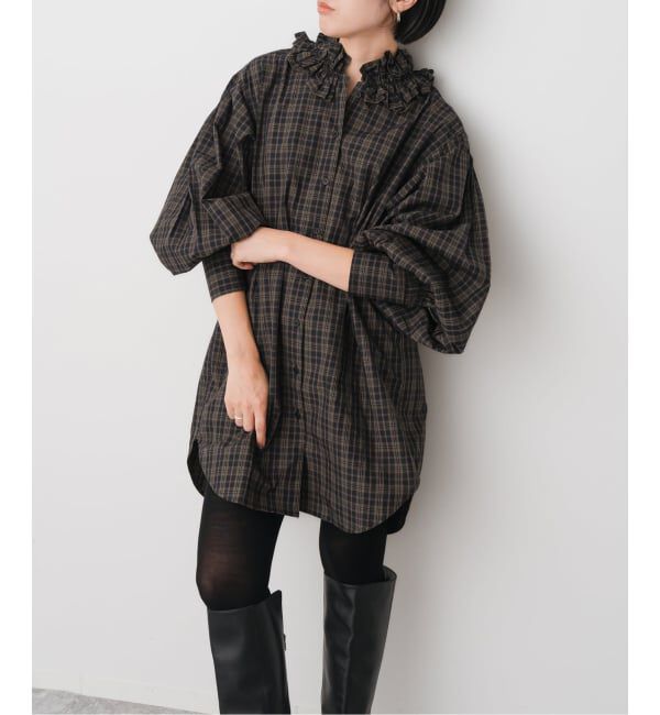 Spick and Span「《WEB限定追加》crinkle crinkle crinkle 別注 frill coller shirts*」|シャツ・ブラウス|