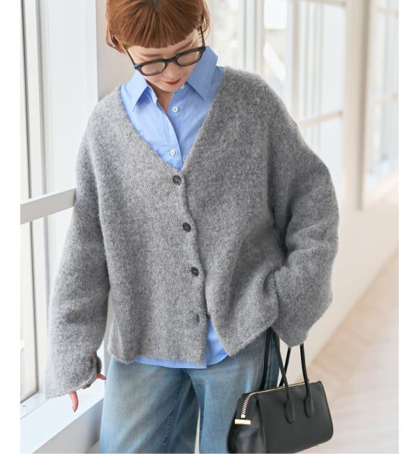 Spick and Span「.blacktogrey / ブラックトゥーグレー V-neck Knitted Cardigan」|カーディガン|