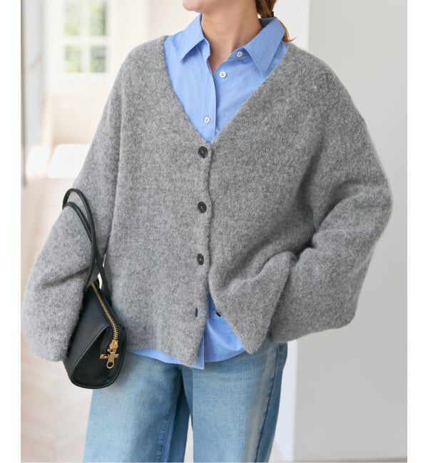 Spick and Span「.blacktogrey / ブラックトゥーグレー V-neck Knitted Cardigan」|カーディガン|