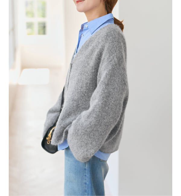 Spick and Span「.blacktogrey / ブラックトゥーグレー V-neck Knitted Cardigan」|カーディガン|