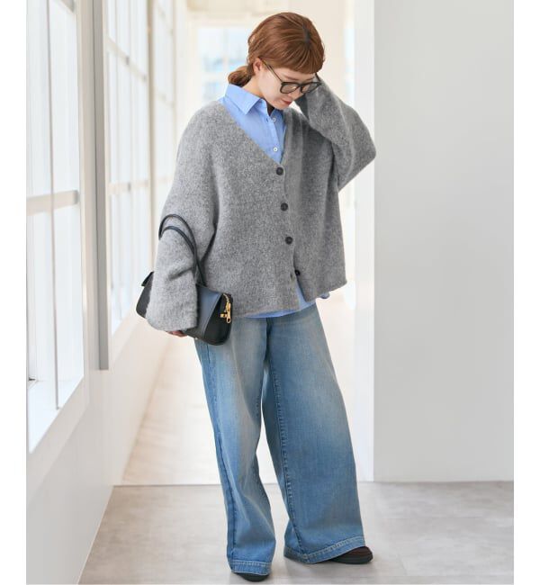 Spick and Span「.blacktogrey / ブラックトゥーグレー V-neck Knitted Cardigan」|カーディガン|