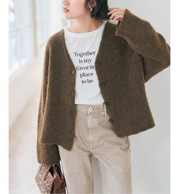 Spick and Span「.blacktogrey / ブラックトゥーグレー V-neck Knitted Cardigan」|カーディガン|