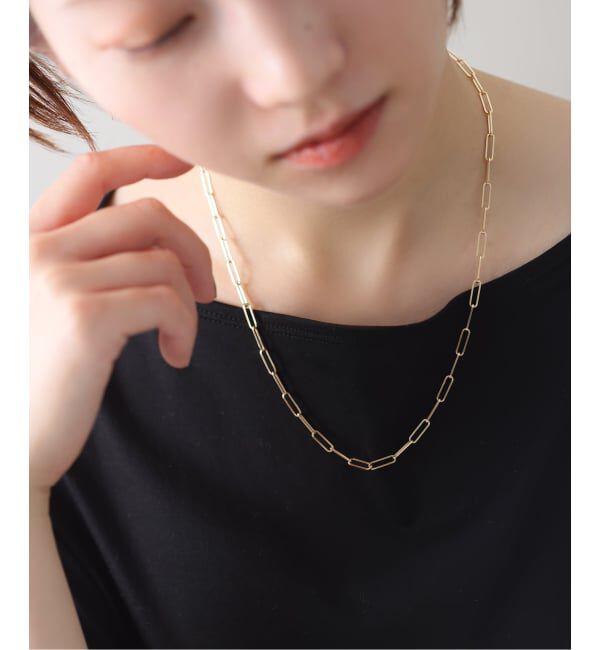 Lilas by Spick&Span「角シャインクリップチェーン50cmネックレスK18」|ネックレス|