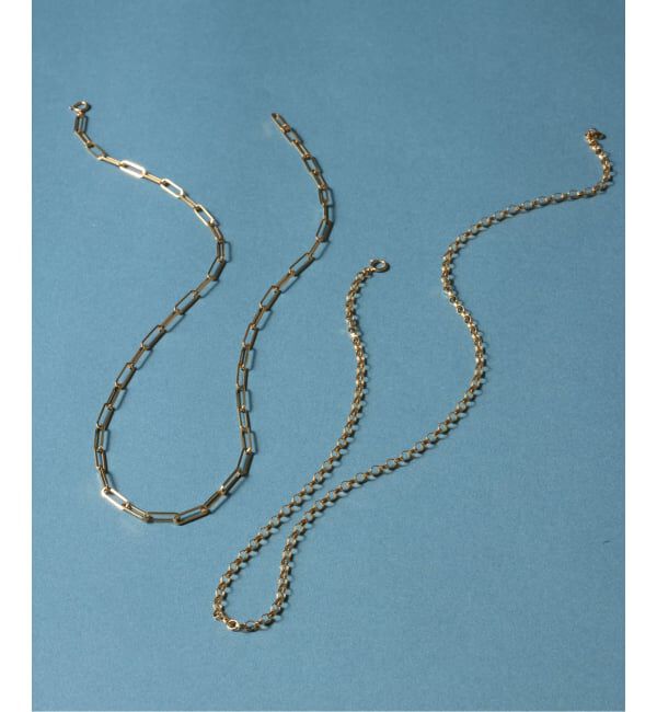 Lilas by Spick&Span「角シャインクリップチェーン50cmネックレスK18」|ネックレス|