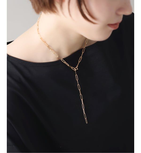 Lilas by Spick&Span「角シャインクリップチェーン50cmネックレスK18」|ネックレス|