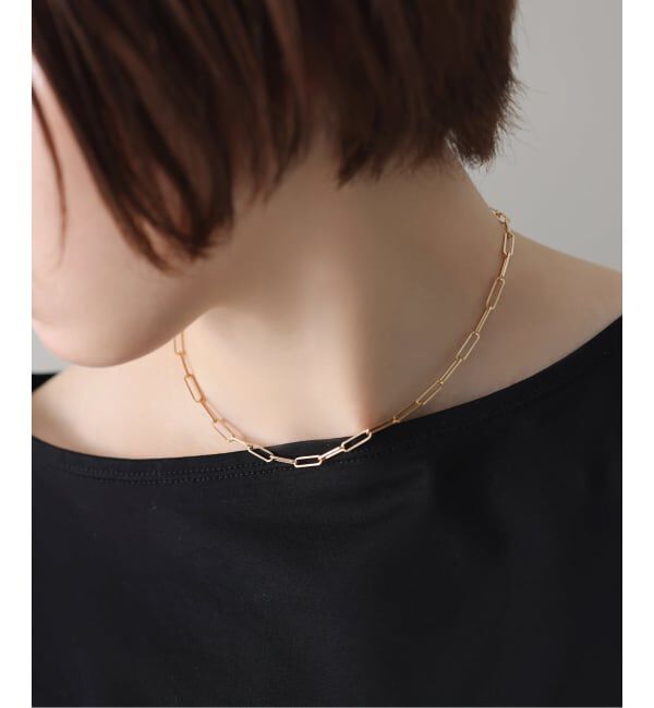 Lilas by Spick&Span「角シャインクリップチェーン50cmネックレスK18」|ネックレス|