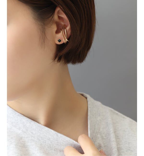 Lilas by Spick&Span「ダブルクロスイヤーカフ K10（片耳）」|イヤーカフ|