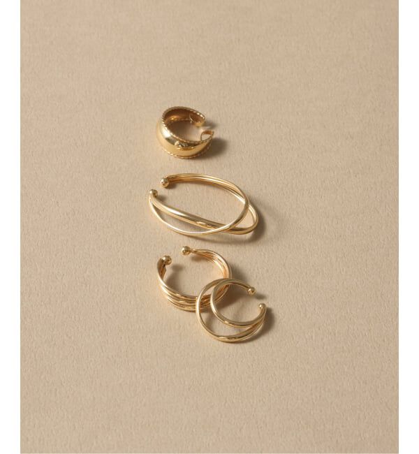 Lilas by Spick&Span「ダブルクロスイヤーカフ K10（片耳）」|イヤーカフ|