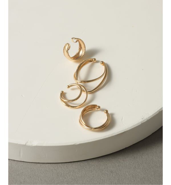 Lilas by Spick&Span「ダブルクロスイヤーカフ K10（片耳）」|イヤーカフ|