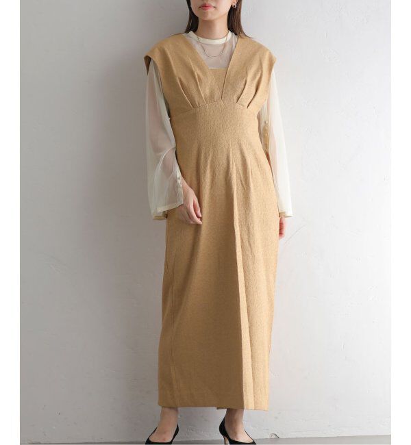  「Vラインジャガードドレス」|ドレス|イエロー