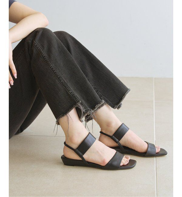  「《追加》2cmゴムストラップサンダル」|サンダル|ブラック A