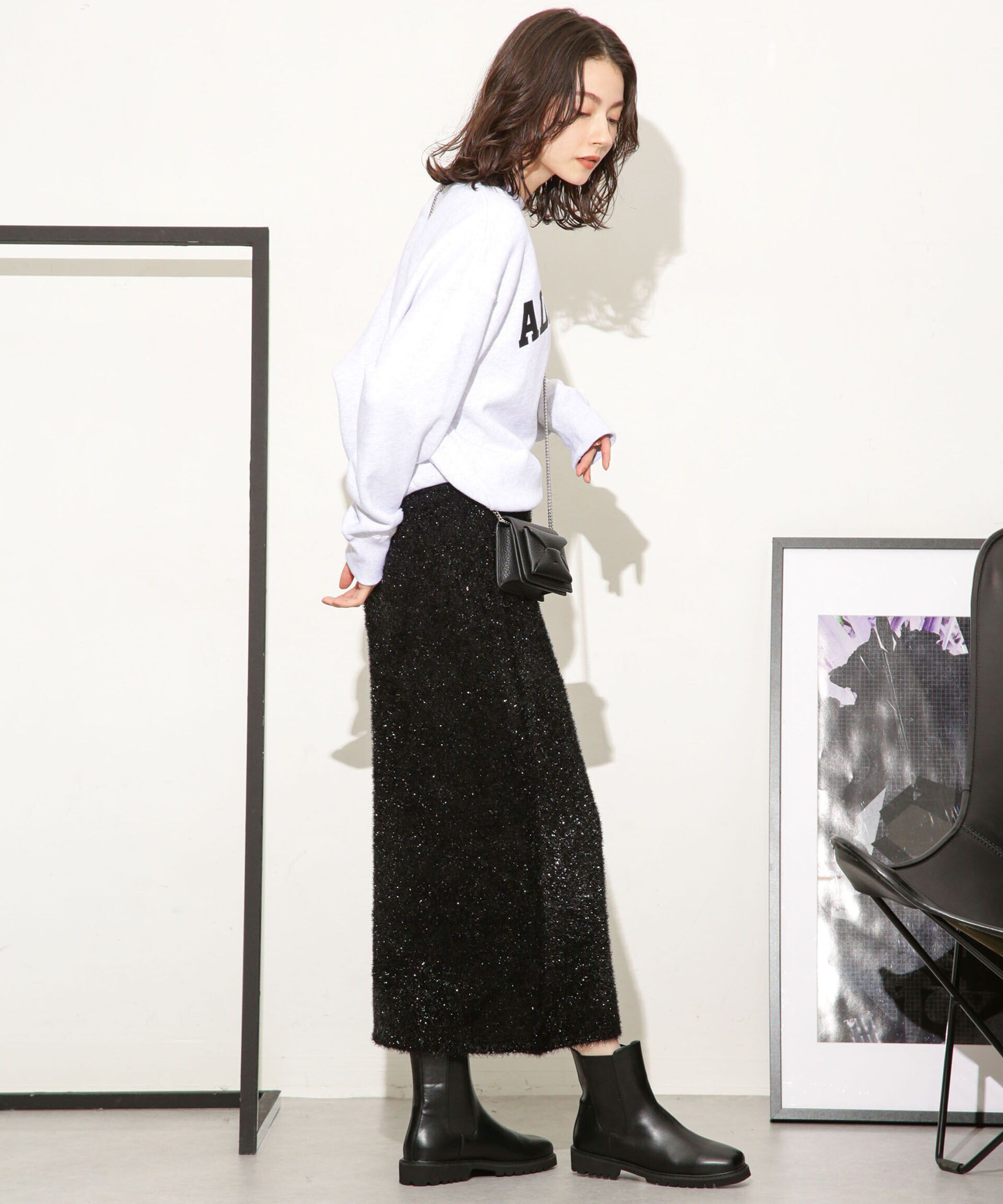 nano･universe「ラメシャギーニットスカート」|スカート|