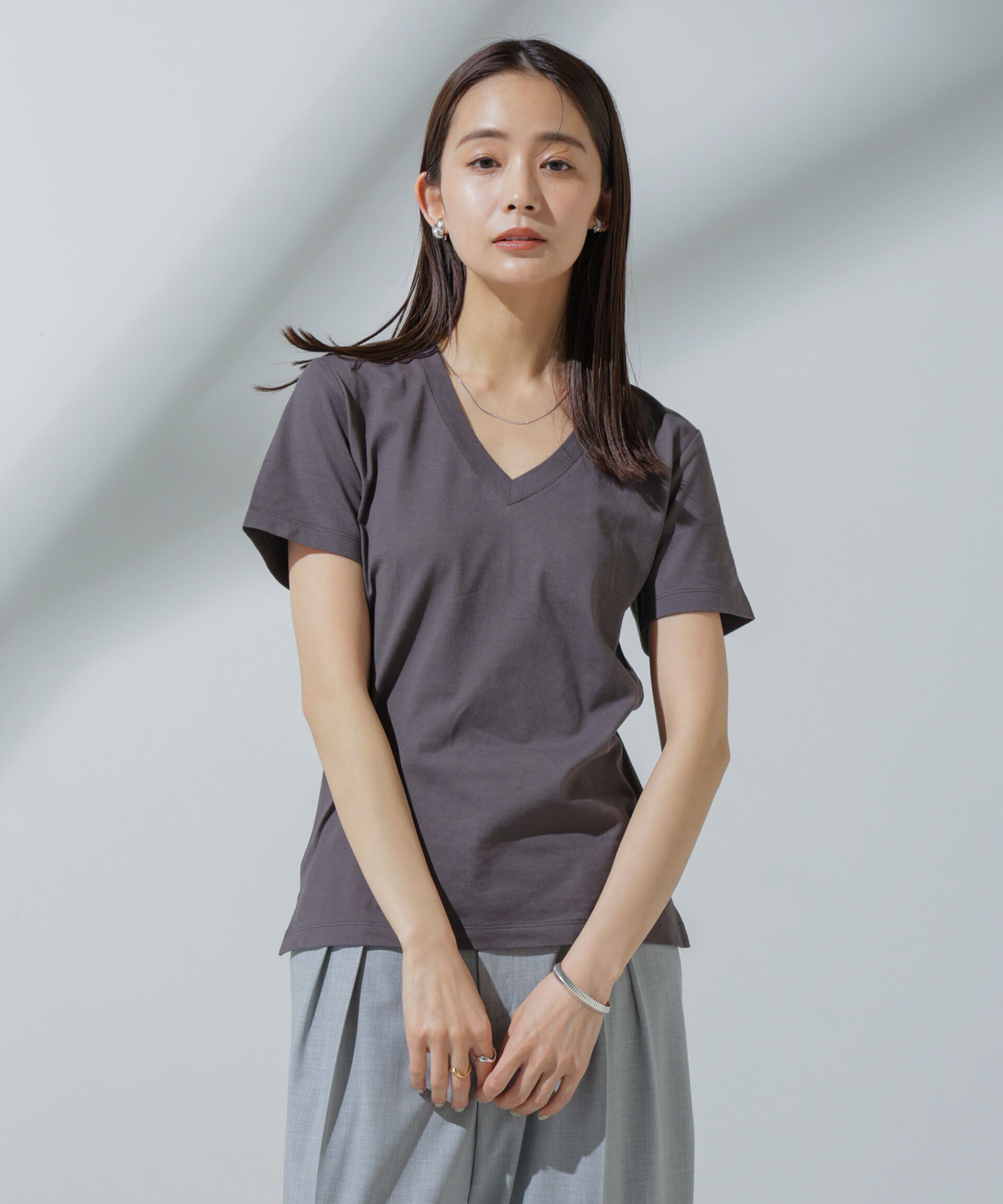 nano･universe「Anti Soaked(R) 汗染み防止 VネックTシャツ」|Tシャツ・カットソー|