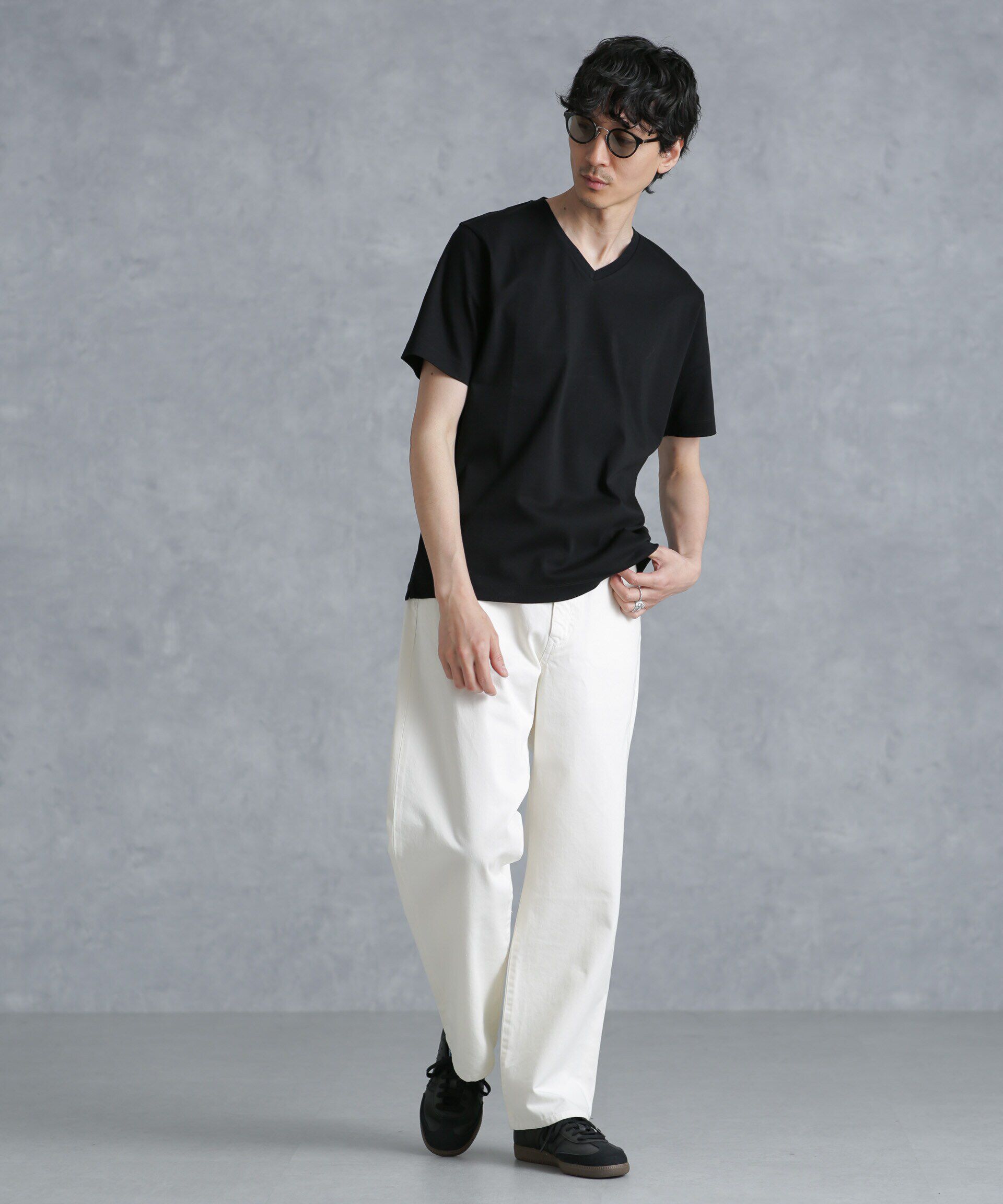 nano･universe「アンチスメル VネックTシャツ 半袖」|Tシャツ・カットソー|