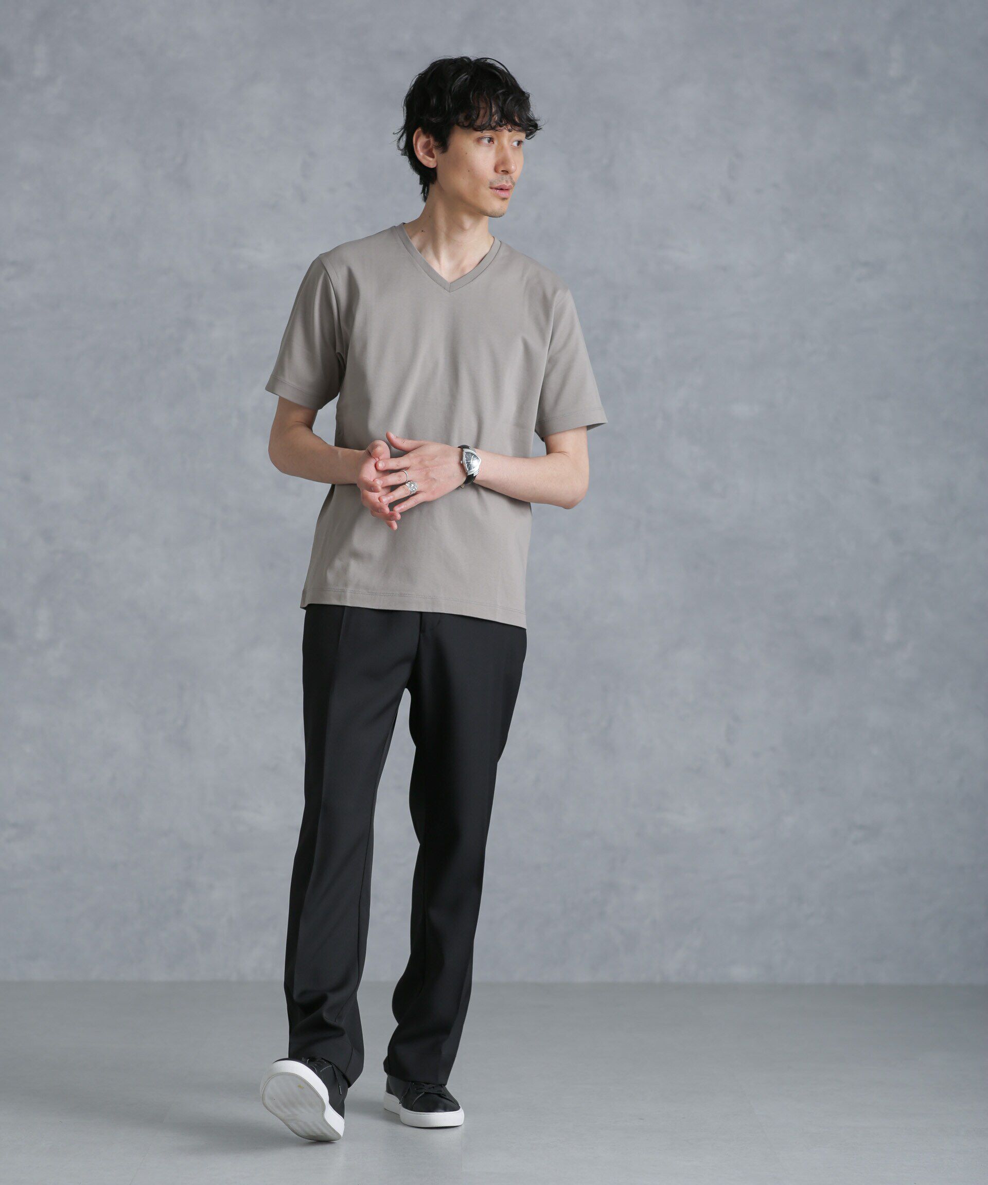 nano･universe「アンチスメル VネックTシャツ 半袖」|Tシャツ・カットソー|