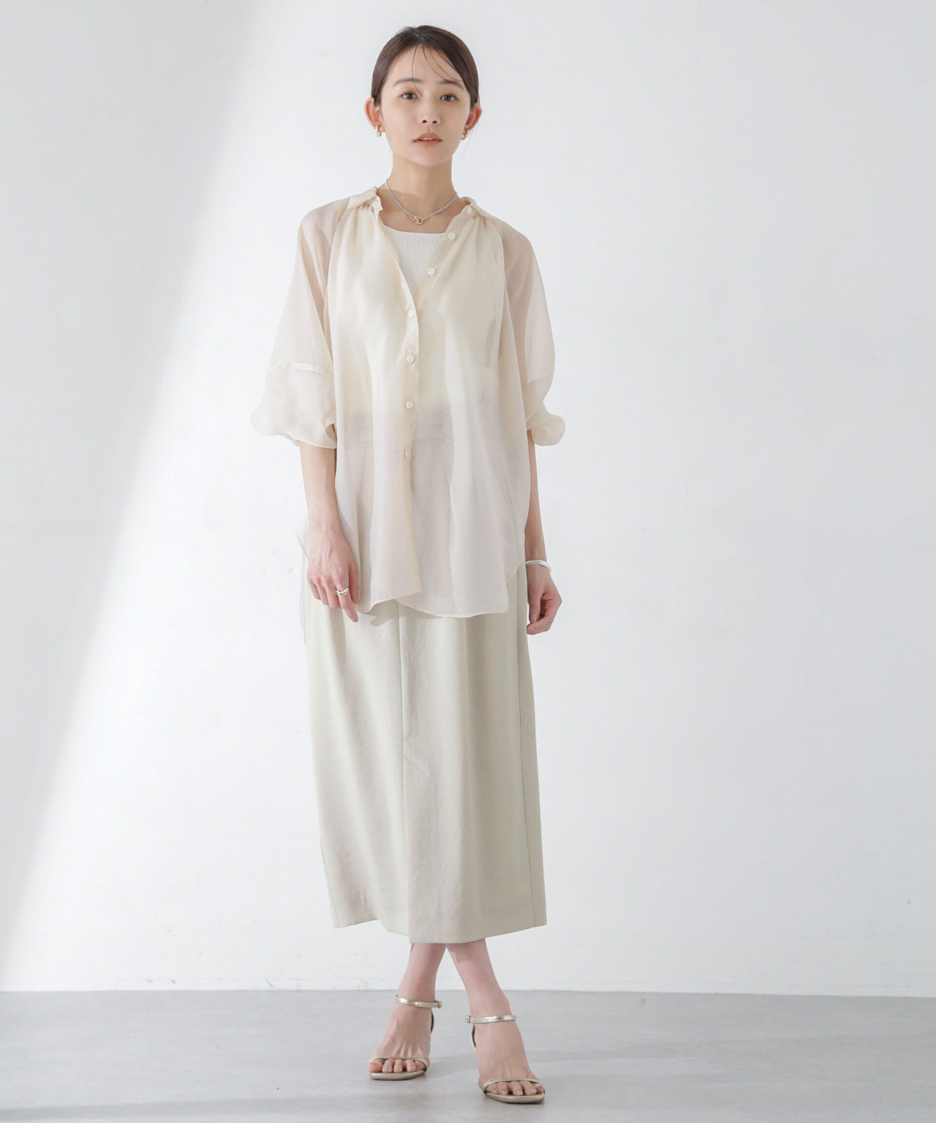 nano･universe「<洗濯機使用可><ﾉﾝｱｲﾛﾝ>ﾒﾗﾝｼﾞﾄﾞﾗｲ ｿﾌﾄｺｸｰﾝｽｶｰ  」|スカート|