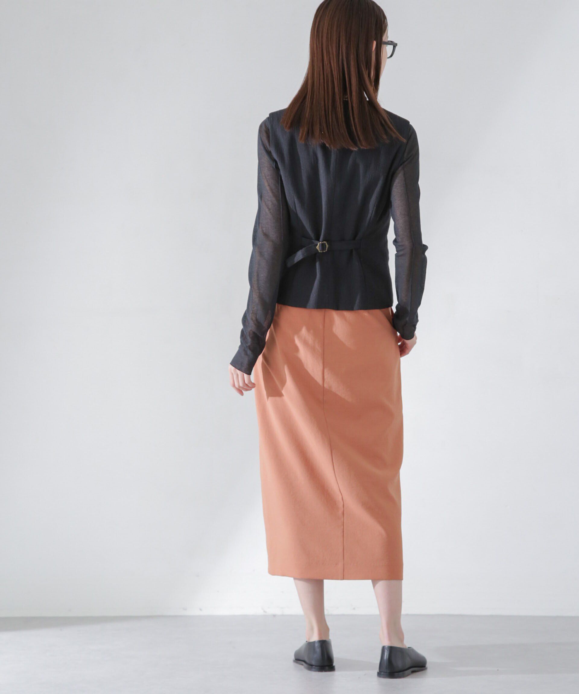 nano･universe「<洗濯機使用可><ﾉﾝｱｲﾛﾝ>ﾒﾗﾝｼﾞﾄﾞﾗｲ ｿﾌﾄｺｸｰﾝｽｶｰ  」|スカート|