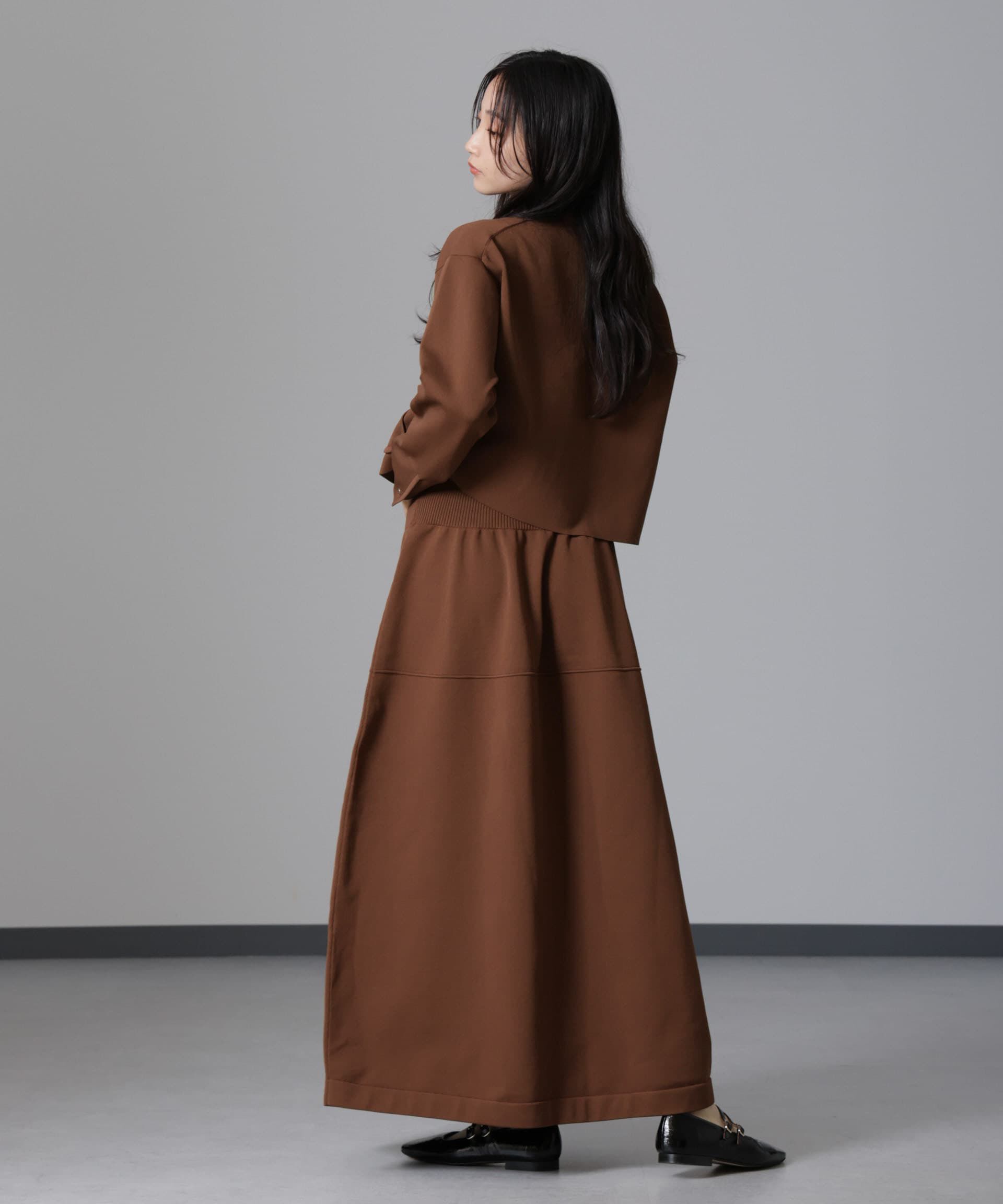 nano･universe「ノーカラーニットジャケット (セットアップ可)」|ニット・セーター|