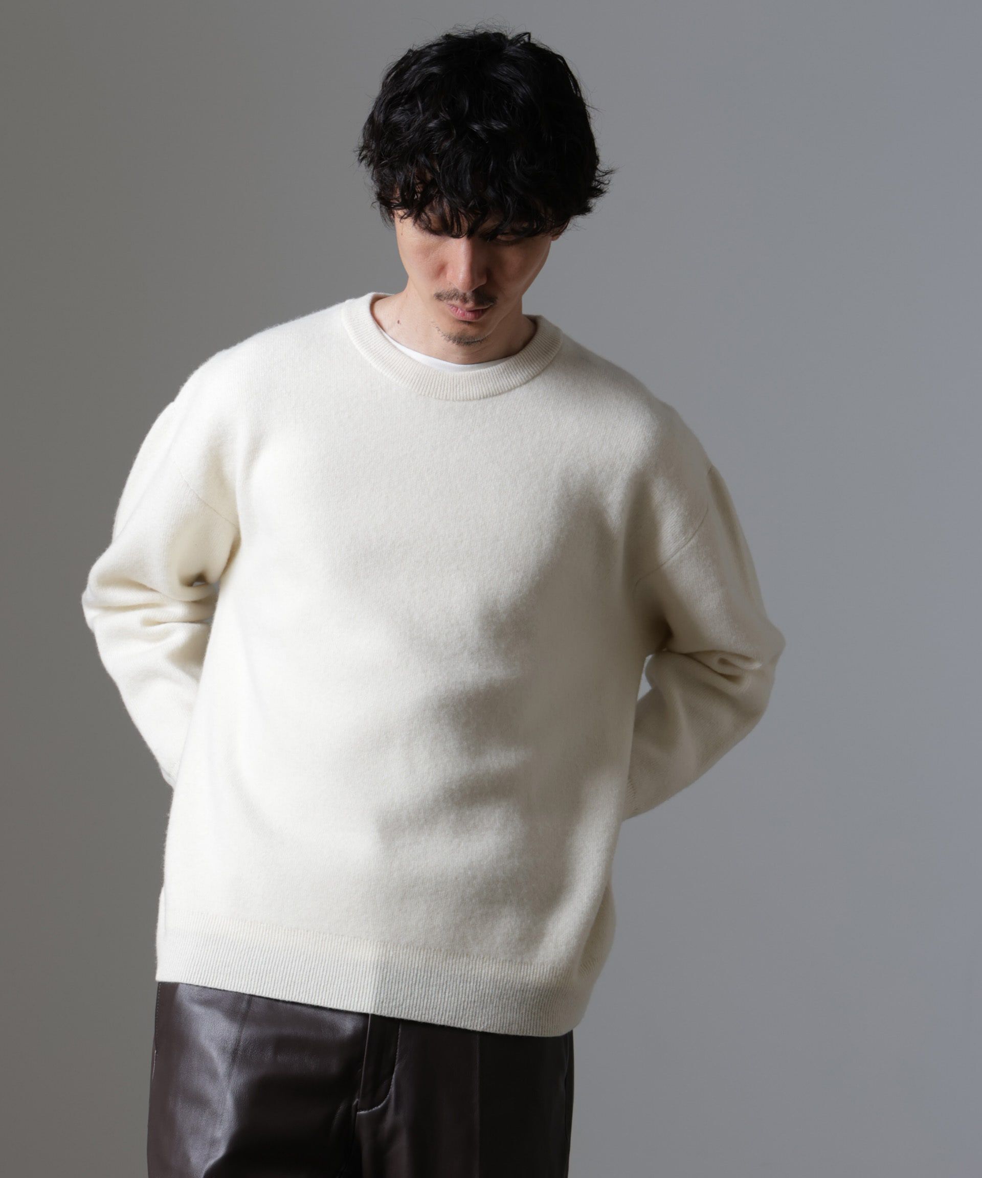 nano･universe「AQUA ウールカシミヤクルーネックプルオーバー」|ニット・セーター|
