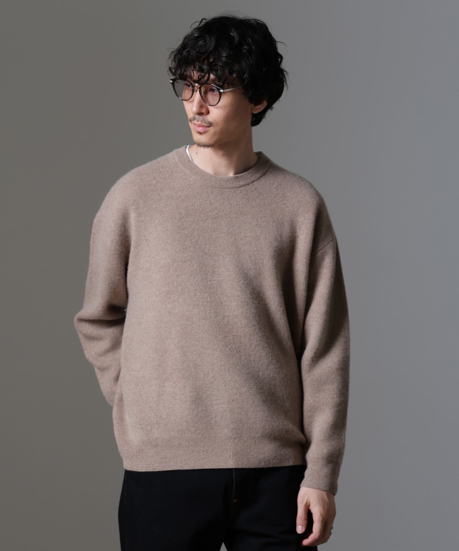 nano･universe「AQUA ウールカシミヤクルーネックプルオーバー」|ニット・セーター|