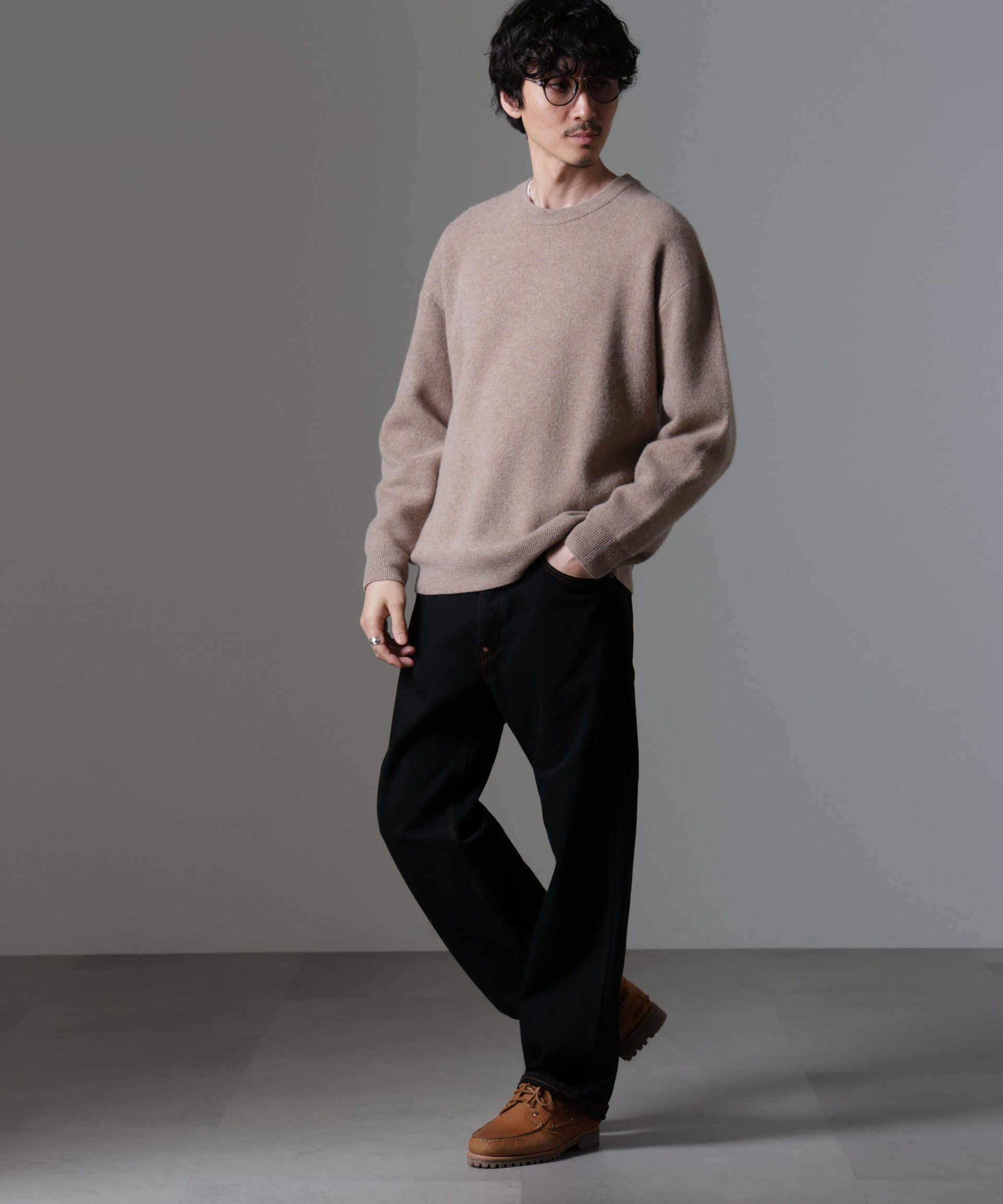nano･universe「AQUA ウールカシミヤクルーネックプルオーバー」|ニット・セーター|