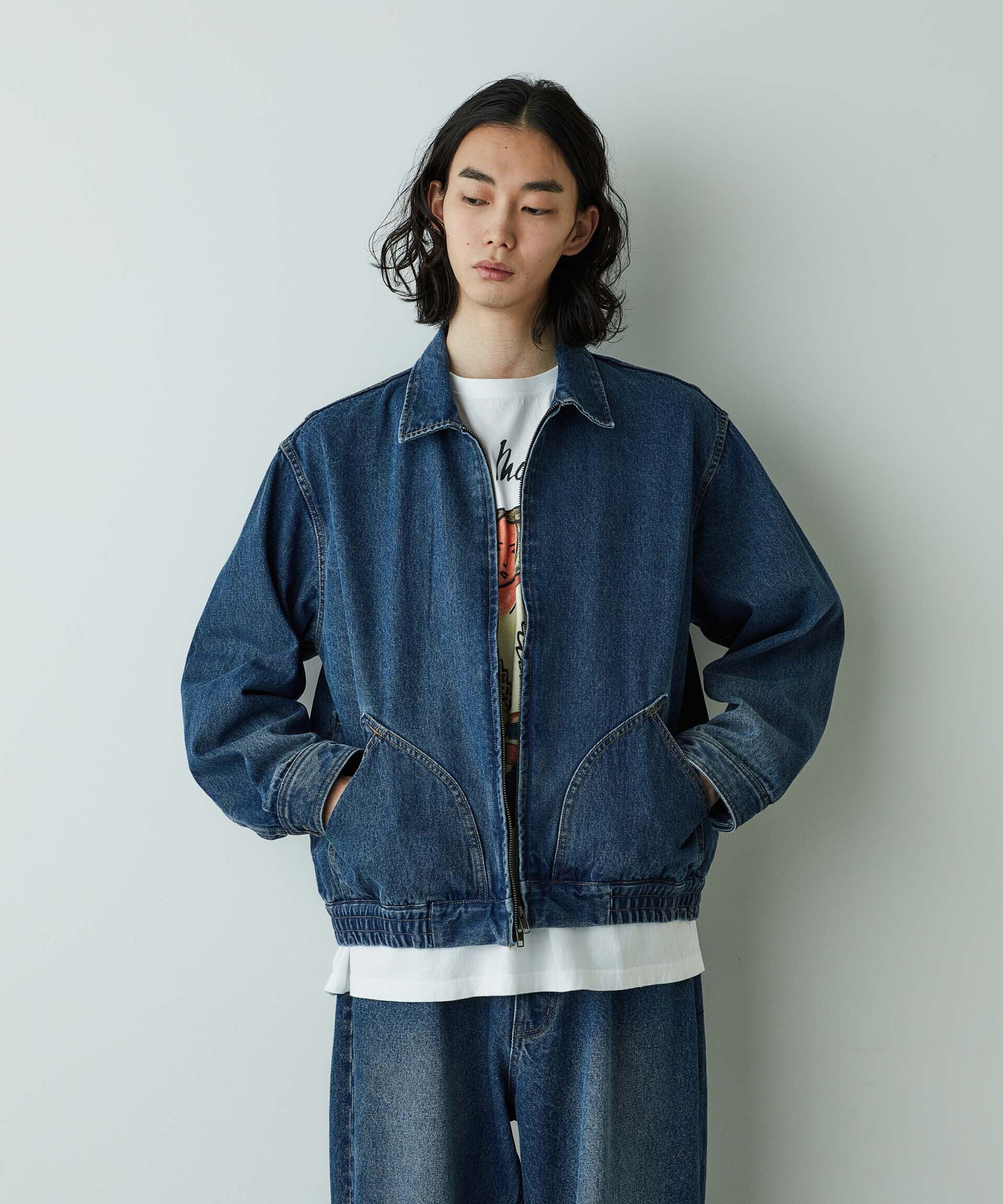 nano･universe「「HOTEL PALACE」オテルパラス 11.5ozバイオブリーチデニムブルゾン」|ブルゾン・スタジャン|