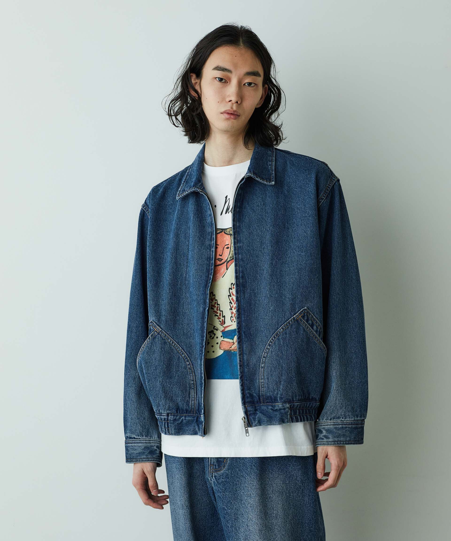 nano･universe「「HOTEL PALACE」オテルパラス 11.5ozバイオブリーチデニムブルゾン」|ブルゾン・スタジャン|