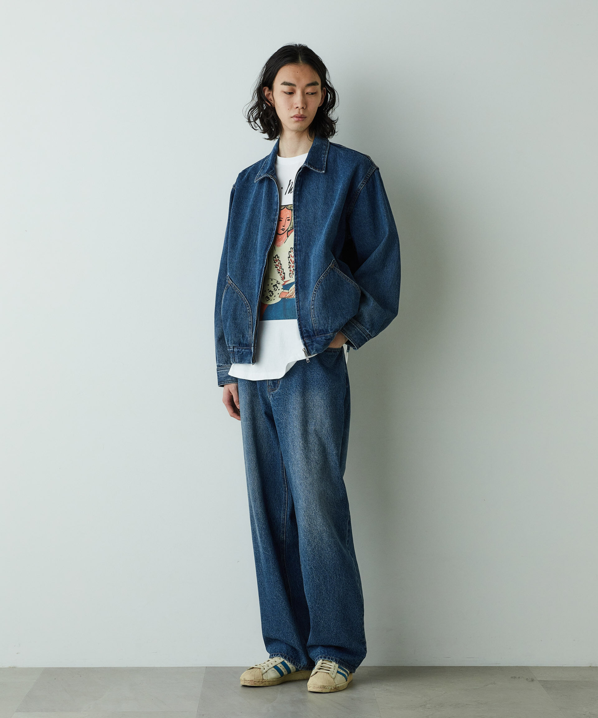 nano･universe「「HOTEL PALACE」オテルパラス 11.5ozバイオブリーチデニムブルゾン」|ブルゾン・スタジャン|