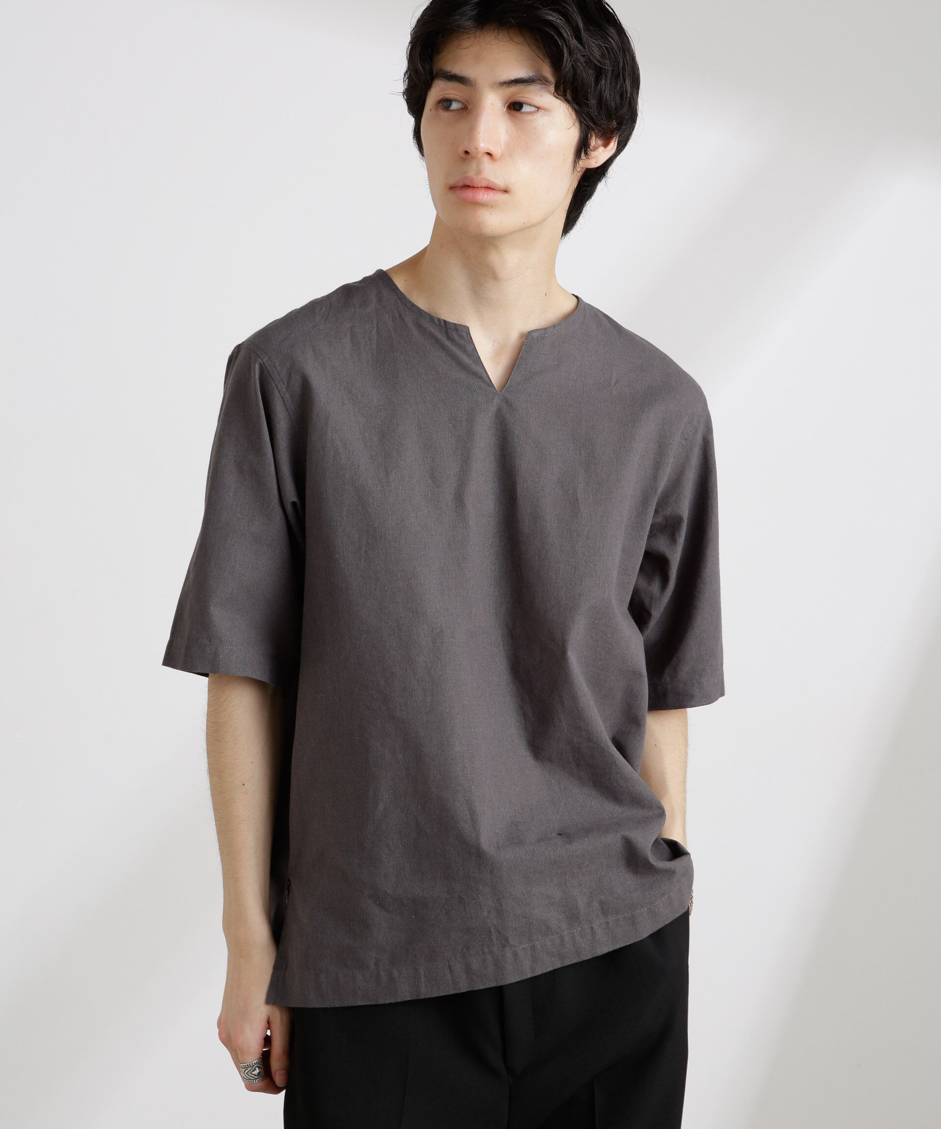 nano･universe「クールマックスリネン プルオーバーシャツ」|シャツ・ブラウス|