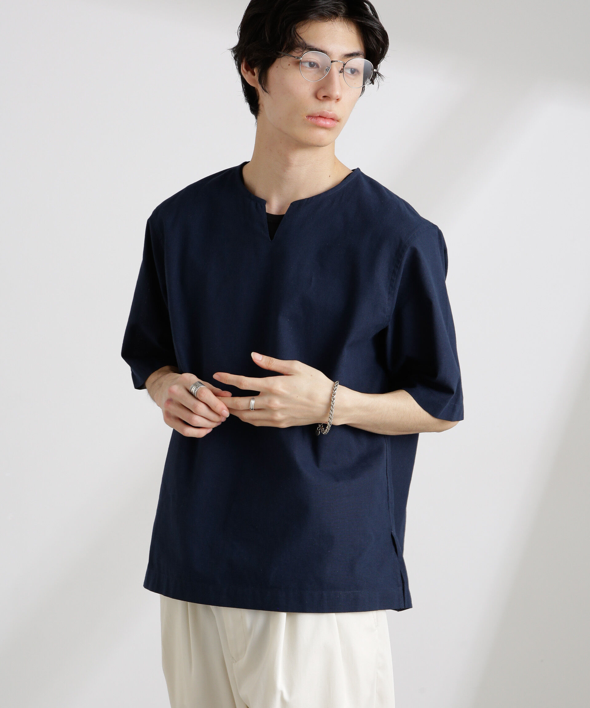 nano･universe「クールマックスリネン プルオーバーシャツ」|シャツ・ブラウス|