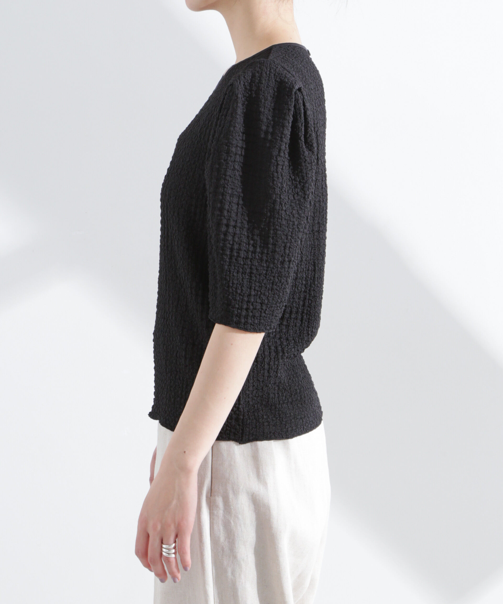 nano･universe「シャーリングタックスリーブトップス」|Tシャツ・カットソー|