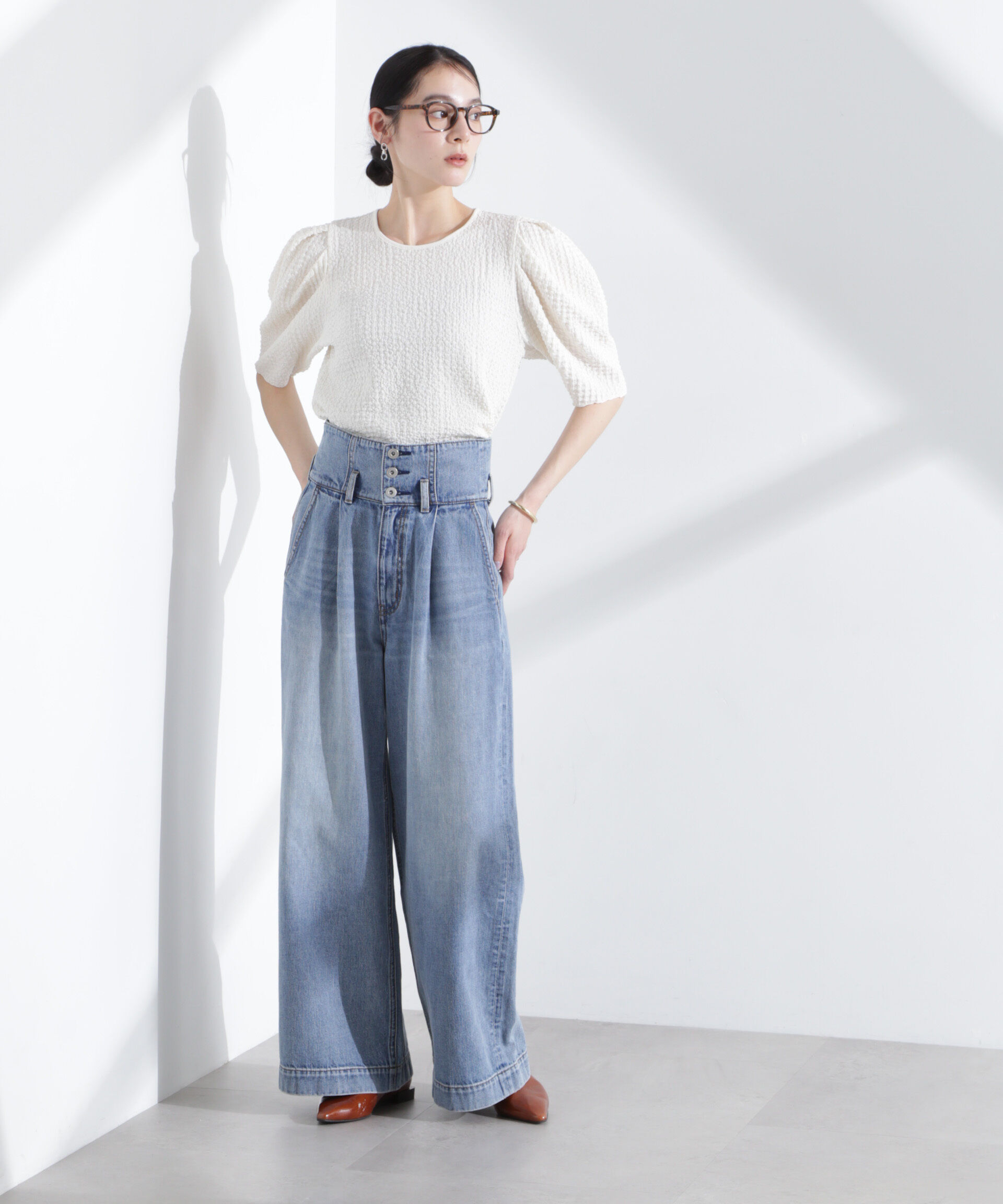 nano･universe「シャーリングタックスリーブトップス」|Tシャツ・カットソー|