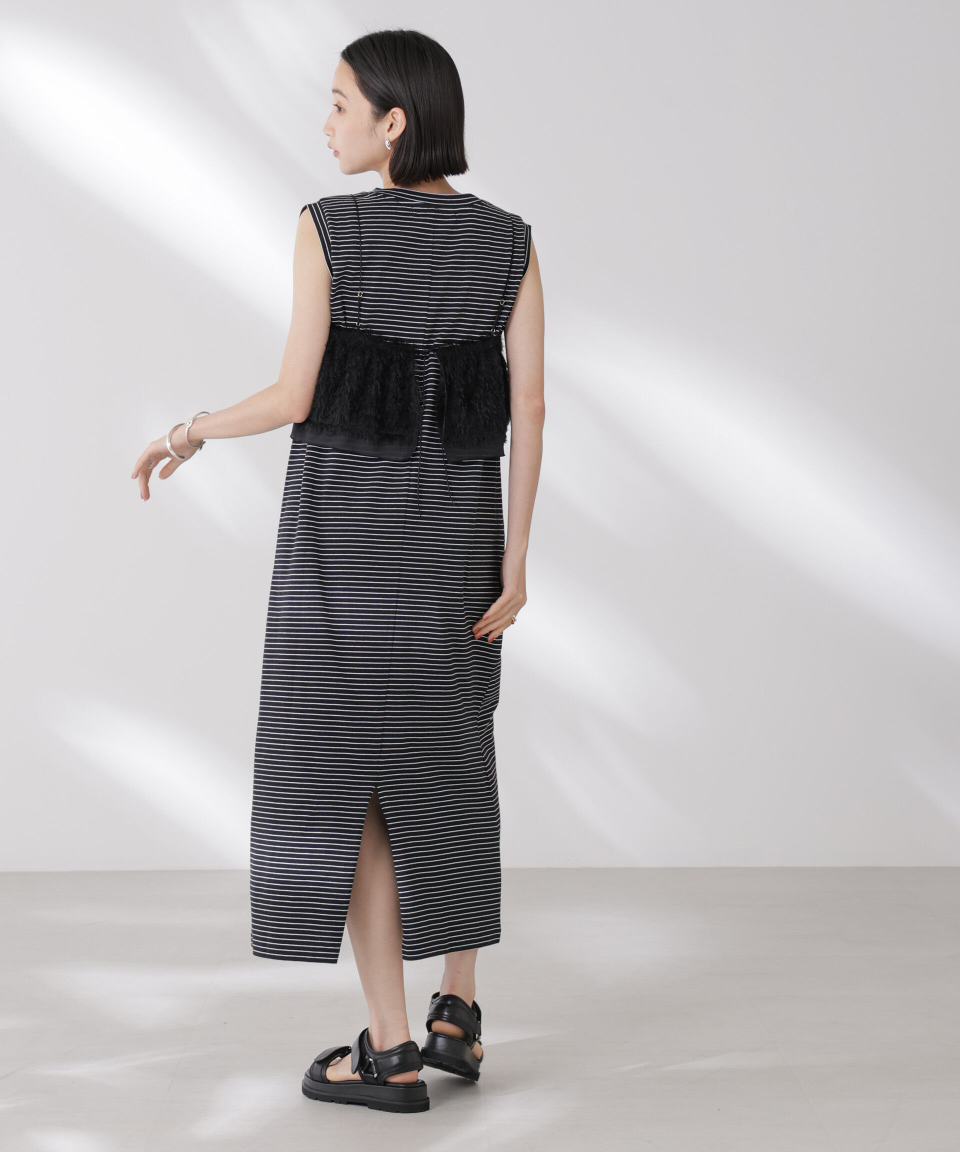 nano･universe「ボーダーノースリーブワンピース」|ワンピース|