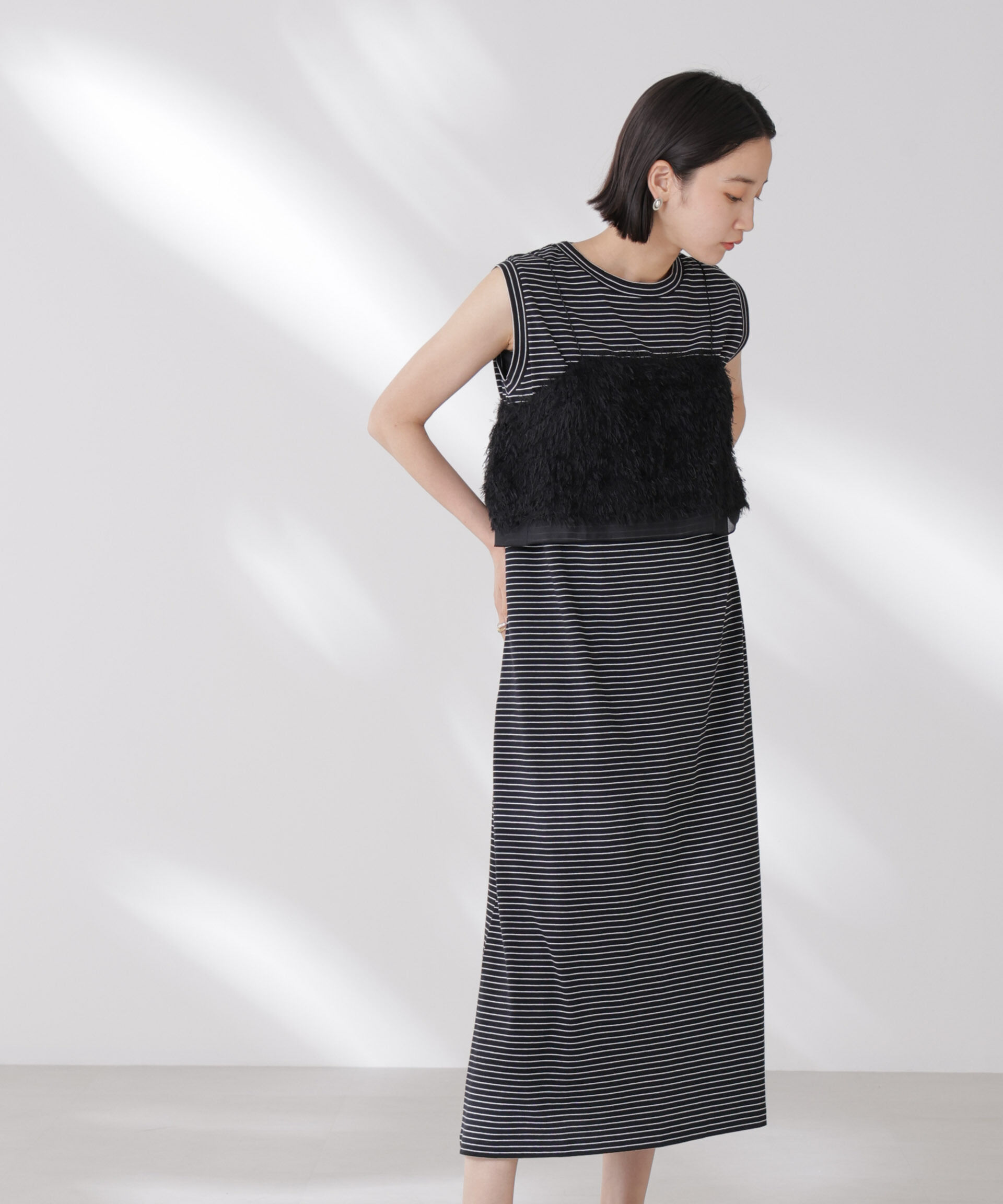 nano･universe「ボーダーノースリーブワンピース」|ワンピース|