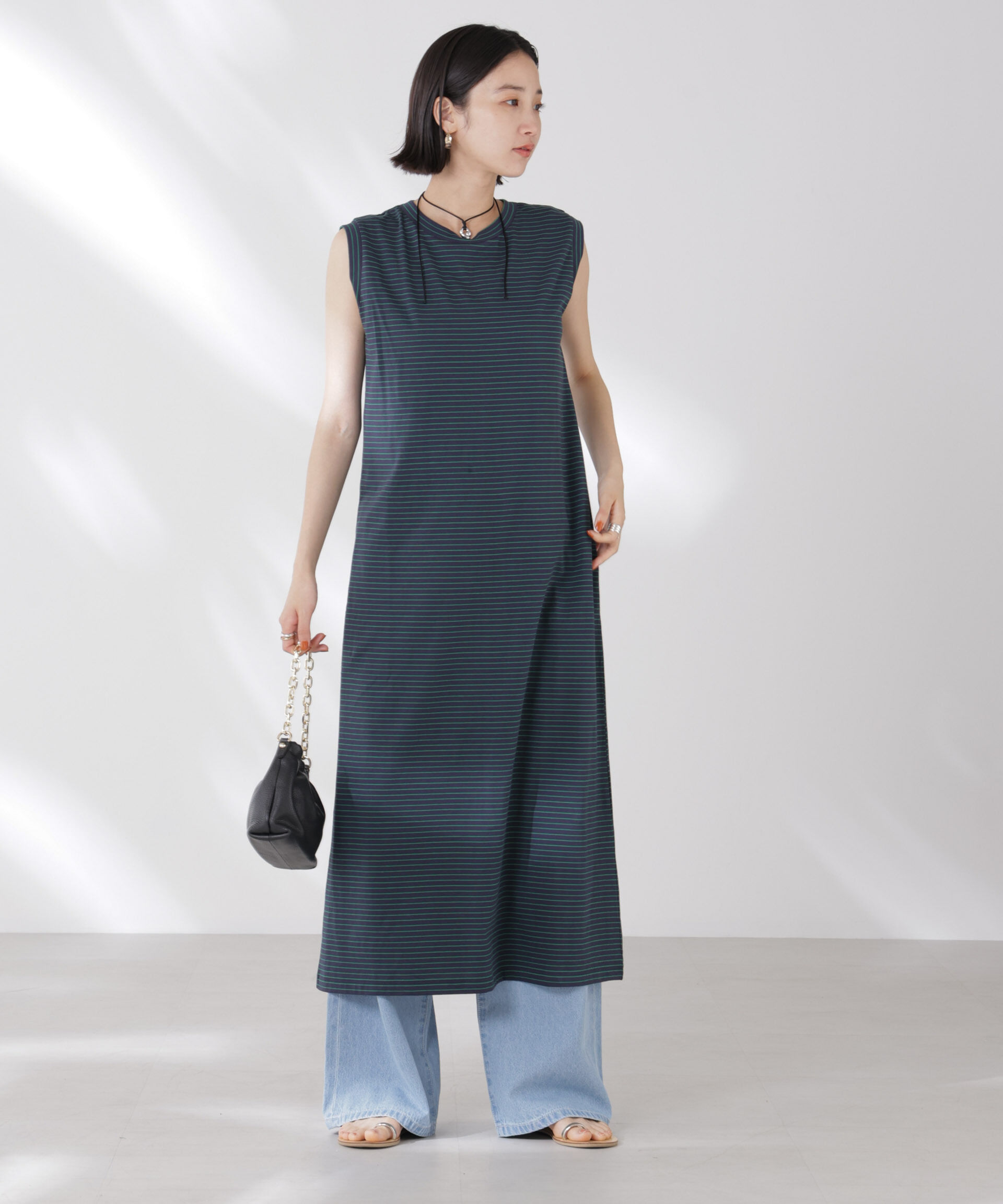 nano･universe「ボーダーノースリーブワンピース」|ワンピース|